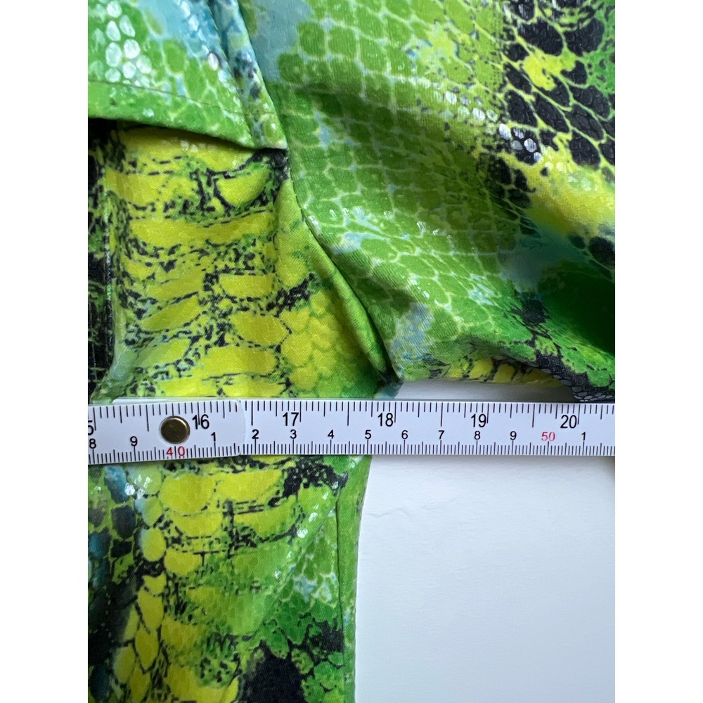 Renfrew Womens Green Snakeskin Print Cropped Jacket XS USA Bold Edgy Eclectic - Picture 4 of 9